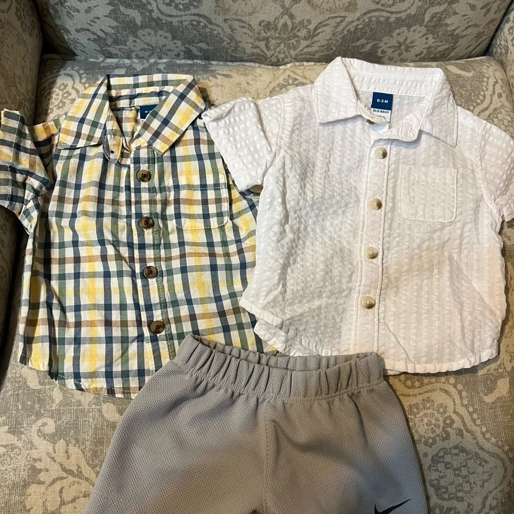Baby Old Navy Oshkosh Nike Dress Shirt Lot Baby Boys O-3 months Collared onesie